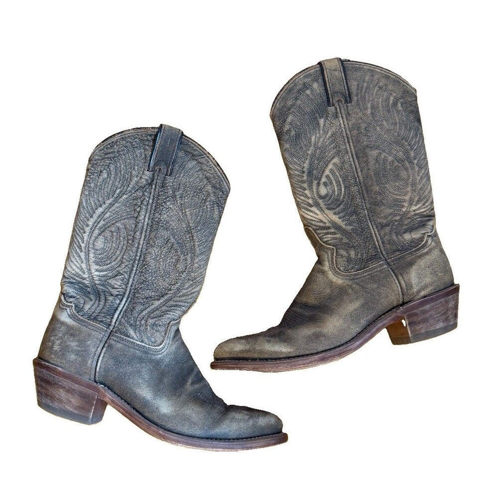 NIB Brown Leather ABILENE Western Boots 7.5 M Oiled Cowhide